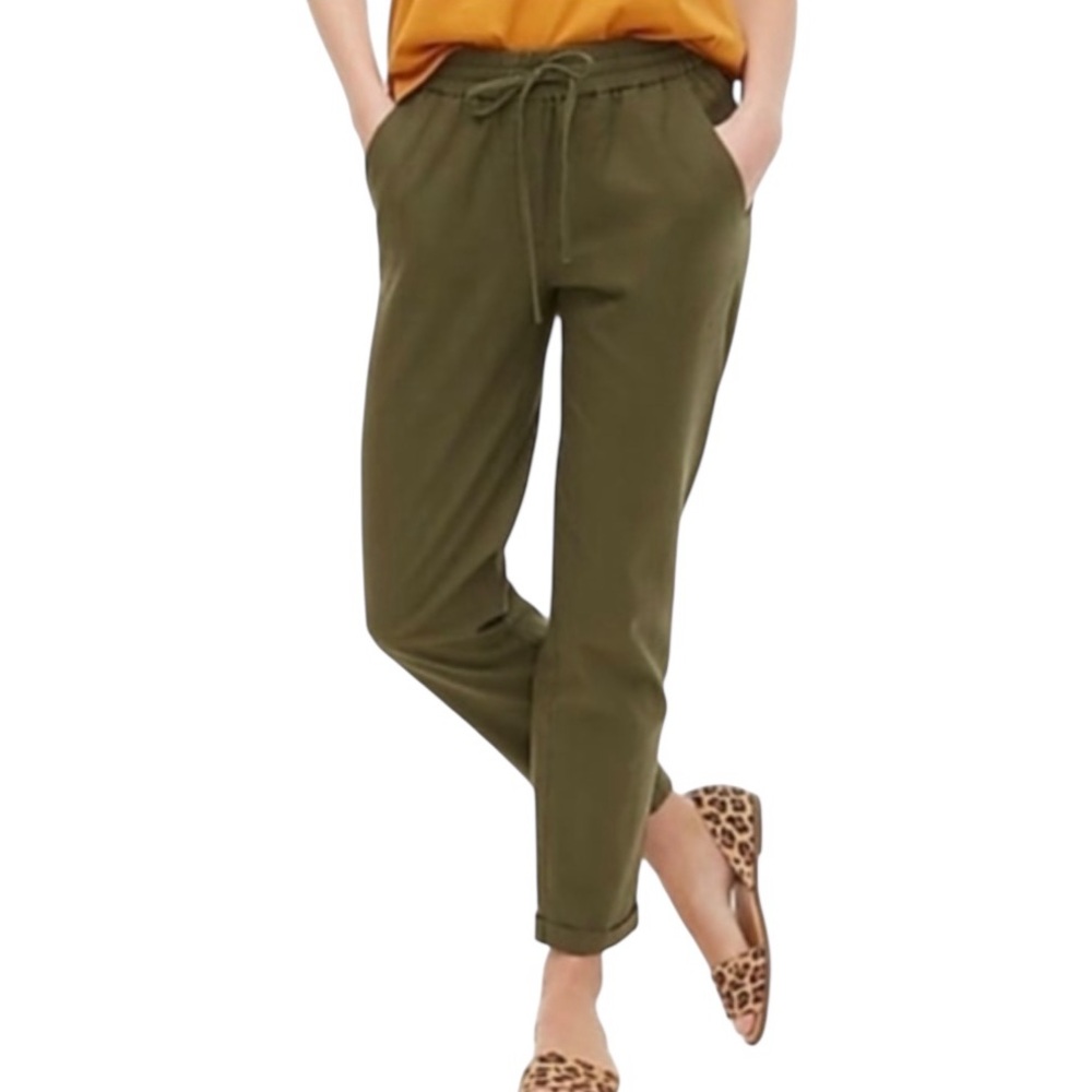 J.Crew Factory Linen Blend Utility Jogger Pants/Chinos Drawstring Waistband 12